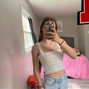 american eagle ruffled tank top